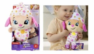 Fisher Price Pluszak interaktywny Ucz się i śmiej Siostrzyczka Szczeniaczka Muzyczna Przytulanka-Utulanka Polska wersja językowa Fisher Price