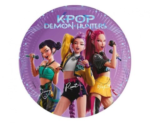 Godan Talerz jednorazowy K-POP DEMON HUNTERS papier śr. 200mm 8 szt Godan (98639)