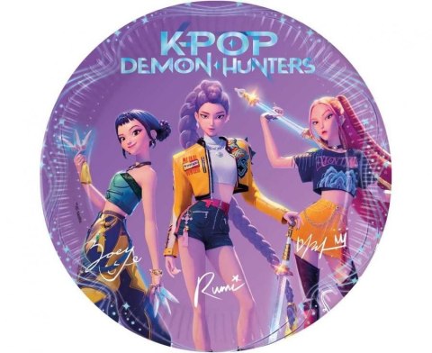 Godan Talerz jednorazowy K-POP DEMON HUNTERS papier śr. 230mm 8 szt Godan (98638)