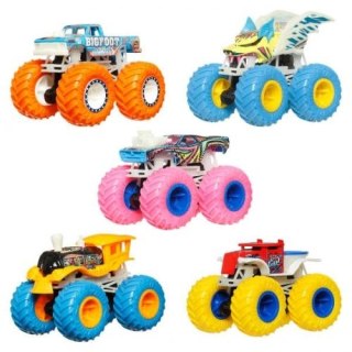 Hot Wheels Samochód Monster Trucks Metalowy pojazd w skali 1:64 świecący w ciemności Hot Wheels (JFX08)