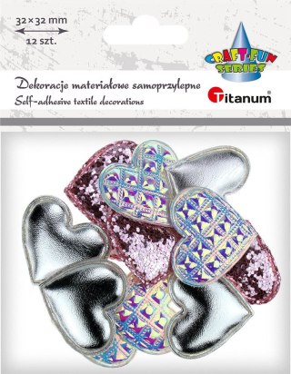 Titanum Ozdoba materiałowa Craft-Fun Series serca samoprzylepne Titanum (2324050-pink)