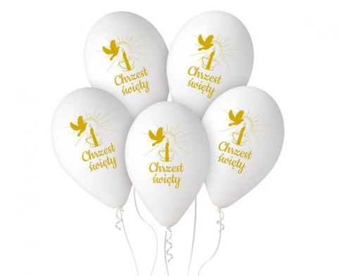 Godan Balon gumowy Chrzest Św. (świeca) biała Godan (GS120/CHS)