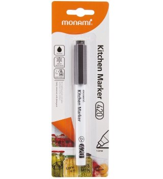 Monami Marker specjalistyczny do kuchni Kitchen 420 wkład czarny 1,2mm Monami (160-2474)