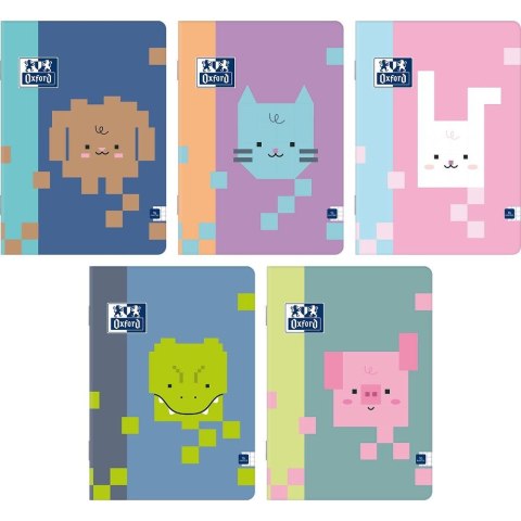 Oxford Zeszyt A5 zoo blocks 16k. 90g krata Oxford (400208009)