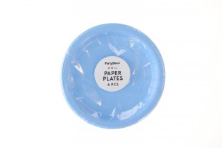 Partydeco Talerz jednorazowy jasno niebieski papier śr. 180mm 6 szt Partydeco (TPP90-001J)