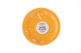 Partydeco Talerz jednorazowy pomarańcz papier śr. 180mm 6 szt Partydeco (TPP90-005J)