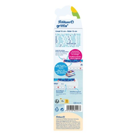 Pelikan Linijka plastik Griffix 822275 15cm Pelikan (300000445)