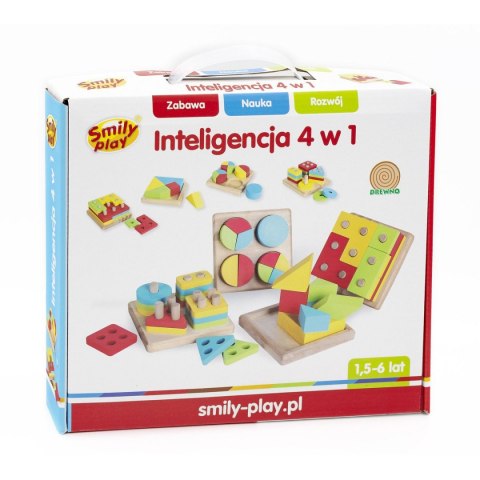 Smily Play Zabawka edukacyjna drewniana inteligencja 4w1 Smily Play (AC7620 AN01)