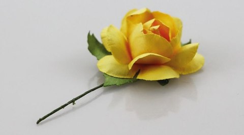Titanum Ozdoba papierowa Craft-Fun Series róże na druciku Titanum (25YX0902-12- yellow)