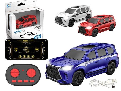 Adar Samochód 1:64 na radio, metalowe, 8 funkcji, napęd 4x4, driftujące, kabel USB Adar (632509)