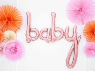 Partydeco Balon foliowy Baby, różowe złoto, 73,5x75,5cm 30cal Partydeco (FB42M-019R)