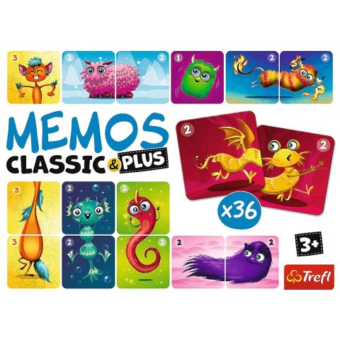Trefl Gra pamięciowa Memos Classic & Plus, Cute Monsters Trefl (02273)