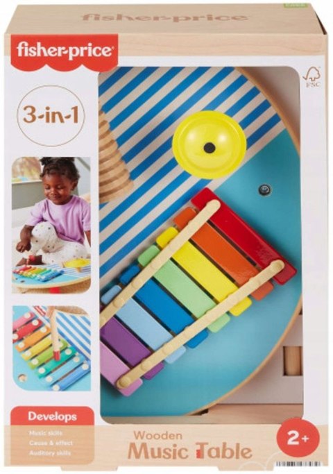 Fisher Price Cymbałki Drewniany Muzyczny Stoliczek Fisher Price (HXT91)