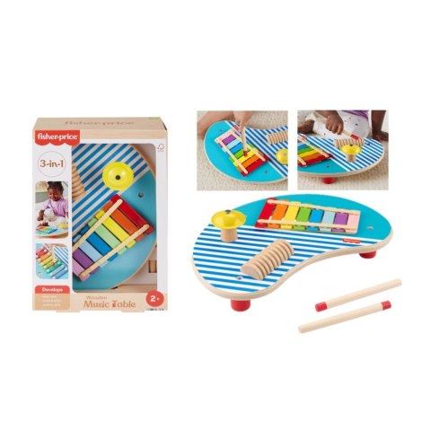Fisher Price Cymbałki Drewniany Muzyczny Stoliczek Fisher Price (HXT91)