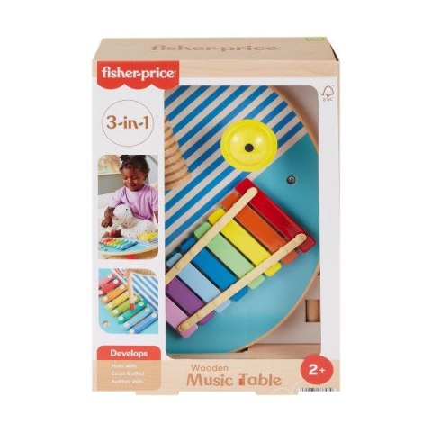 Fisher Price Cymbałki Drewniany Muzyczny Stoliczek Fisher Price (HXT91)