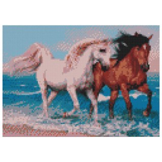 Flamingo Line Zestaw kreatywny Diamentowa mozaika 30x40cm Konie Flamingo Line (TGD71270)