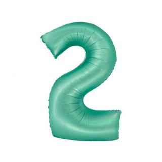Godan Balon foliowy matowa cyfra 2, miętowa Godan (CH-SMT2)