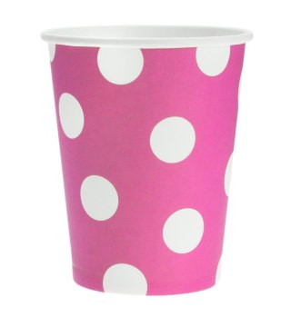 Godan Kubek jednorazowy różowy w groszki papier 270ml Godan (PF-KGRO)