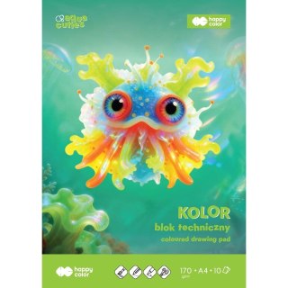 Happy Color Blok techniczny A4 mix 170g 10k Happy Color (HA 3550 2030-09AC)