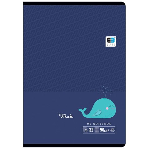 Interdruk Zeszyt A5 Black & Blue Tropical 32k. 70g linia Interdruk (ZE32=BBT)