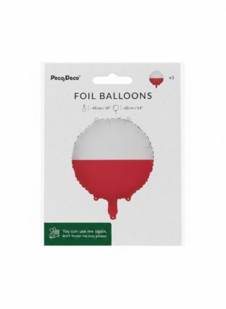 Partydeco Balon foliowy 35cm, Flaga Polski Partydeco (FB424-POL)