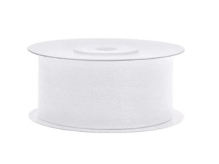 Partydeco Tasiemka szyfonowa, biały, 38mm/25m biała Partydeco (TSZF38-008)