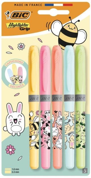 Bic Zakreślacz Highlighter Grip KAWAII 6 sztuki wkład mix 2,0-5,0mm Bic (302803)