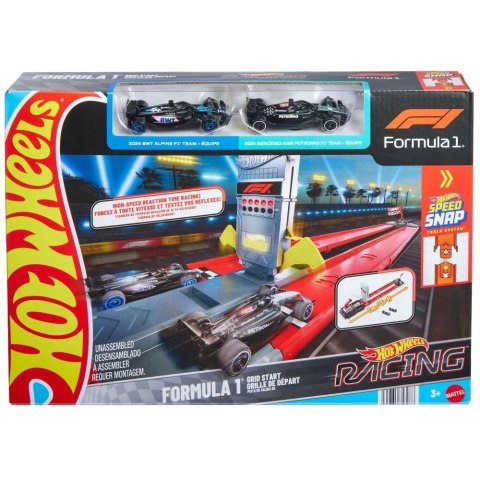 Hot Wheels Tor wyścigowy FORMUŁA 1 Szybki wyścig + 2 samochody Hot Wheels (JKM88)