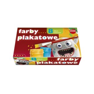 Mona Farby plakatowe kolor: mix 20ml 8 kolor. Mona
