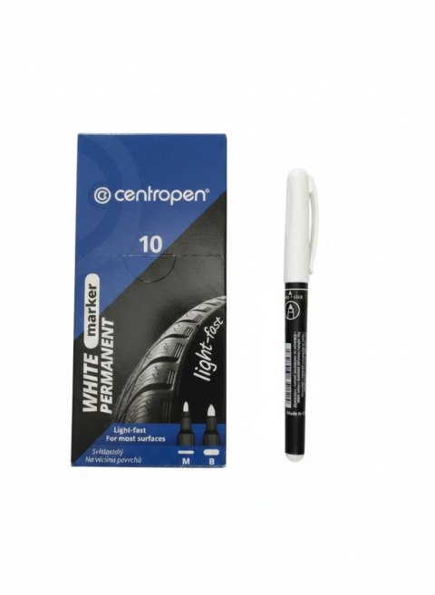 Centropen Marker permanentny 2687 wkład biały okrągła końcówka Centropen (8595013651124)