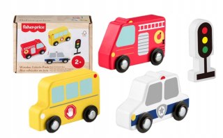 Fisher Price Samochód zestaw pojazdów drewnianych Fisher Price (JCY32)