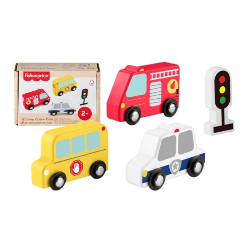 Fisher Price Samochód zestaw pojazdów drewnianych Fisher Price (JCY32)
