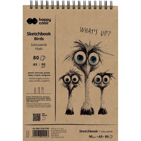Gdd Blok artystyczny Happy Color szkicownik A5 90g 80k Gdd (HA 3809 2030-P80)