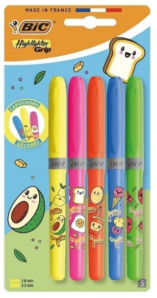 Bic Zakreślacz Highlighter Grip KAWAII 6 sztuki wkład mix 1,6-3,3mm Bic (528643)