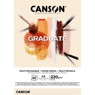 Canson Blok rysunkowy Mix Media Graduate A5 220g 20k Canson (400110367)