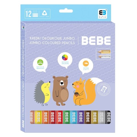 Noster Kredki ołówkowe BB KIDS PASTEL 12 kol. Noster (kredki jumbo)