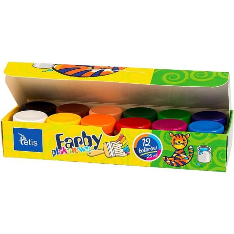 Tetis Farby plakatowe kolor: różne 20ml 12 kolor. Tetis (KF001-D)