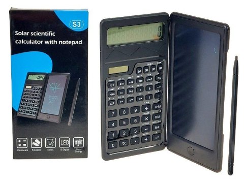 Adar Kalkulator na biurko z czarnym tabletem LCD do notowania, z rysikiem Adar (627147)