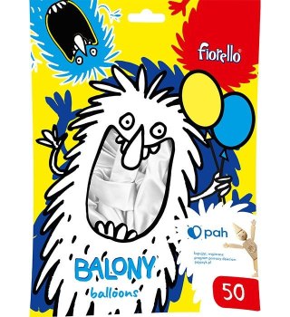 Fiorello Balon gumowy metal biały 10cal Fiorello (170-2739)