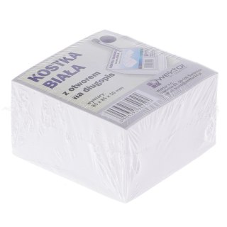 Indeks Kostka papierowa z otworem biały [mm:] 85x85x 50 Indeks (5906395354504)
