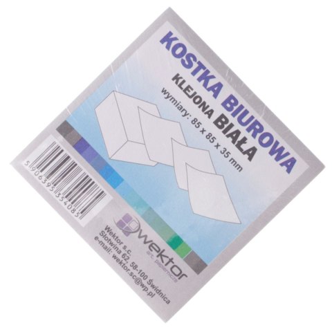 Wektor Kostka papierowa biały [mm:] 85x85x 35 Wektor