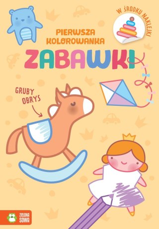 Zielona Sowa Książeczka edukacyjna Pierwsza kolorowanka.Gruby obrys. Zabawki Zielona Sowa