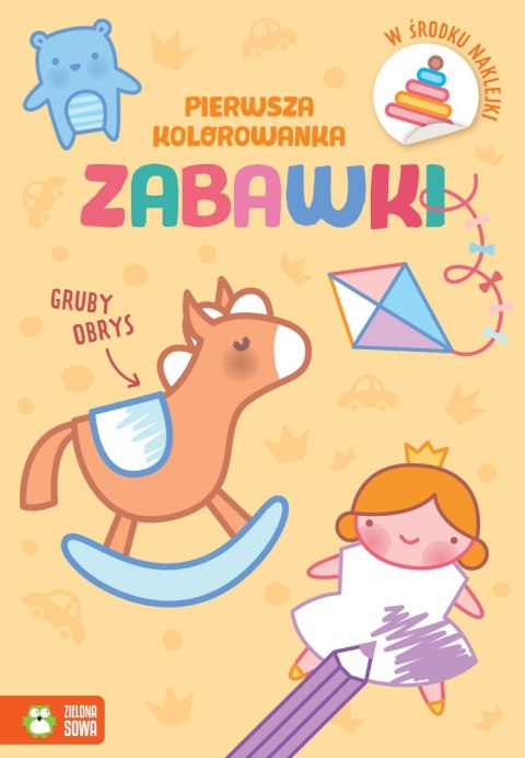 Zielona Sowa Książeczka edukacyjna Pierwsza kolorowanka.Gruby obrys. Zabawki Zielona Sowa