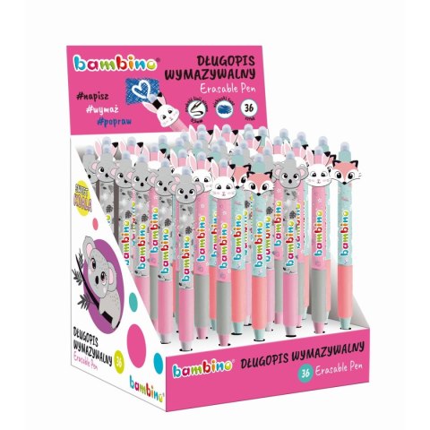Bambino Długopis Bambino Premium wymazywalny dziewczyny 36 szt displ wkład niebieski Bambino (5903235657719)