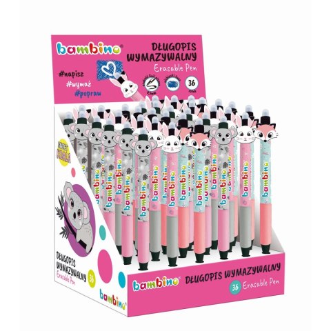 Bambino Długopis Bambino Premium wymazywalny dziewczyny 36 szt displ wkład niebieski Bambino (5903235657719)