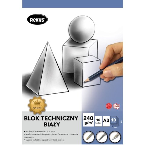 Beniamin Blok techniczny biały A3 biały 10k Beniamin (5185)