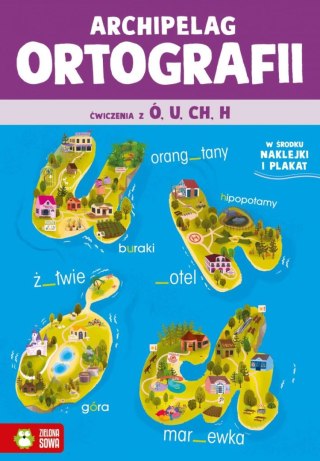 Zielona Sowa Książeczka edukacyjna Archipelag ortografii. Ćwiczenia z ó, u, ch, h Zielona Sowa