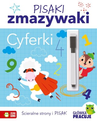 Zielona Sowa Książka dla dzieci Pisaki zmazywaki. Cyferki Zielona Sowa