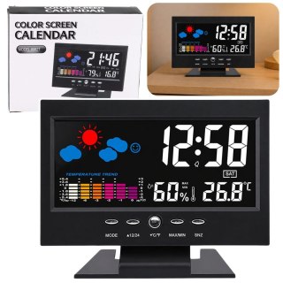Best Way Zegarek Cyfrowy z Termometrem Wewnętrznym i Higrometrem Stacja Pogody LED Best Way (31105)