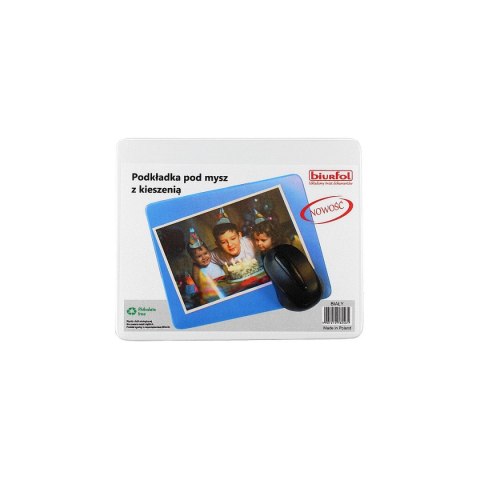Biurfol Podkładka pod mysz białe [mm:] 18x22 Biurfol (KPM-1-07)